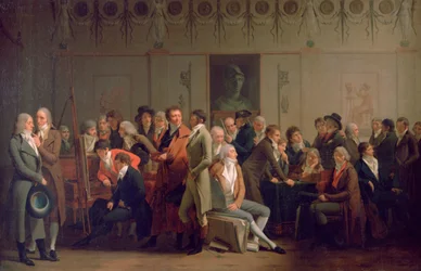 Reünie van kunstenaars in het atelier van Isabey, 1798