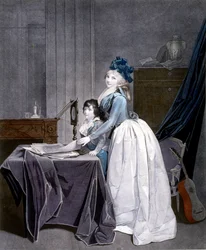 De optische illusie, 1794, gravure, door Louis Léopold Boilly (1761-1845), 