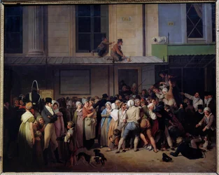 De ingang van het theater van dubbelzinnige komedie
