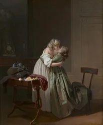 Twee jonge vrouwen die kussen, c. 1790-1794
