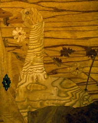Art Nouveau stijl mahonie en eiken dressoir