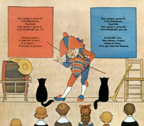Partituur en illustratie van kinderlied Punchinello, 1898