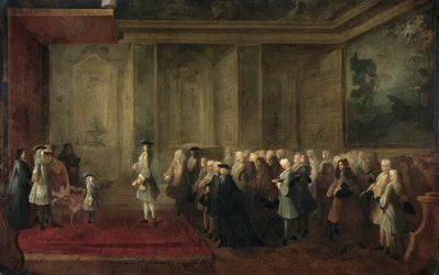 De ontvangst van Cornelis Hop (1685-1762) als gezant van de Staten-Generaal aan het hof van Lodewijk XV, 24 juli 1719