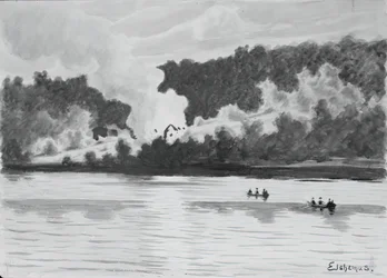 Brand gezien vanuit East Lyme, Connecticut, 1900