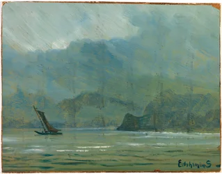 Lichtblauw landschap