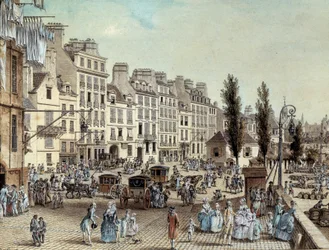 Uitzicht op de haven Saint Paul in Parijs in 1782