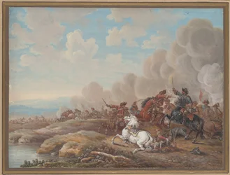 Cavaleriegevecht bij een rivier