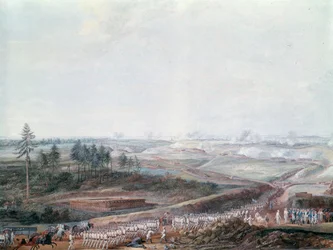 Onafhankelijkheidsoorlog: de slag bij Yorktown (of York Town) op 19/10/1781, detail