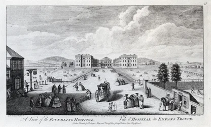 Een Uitzicht op het Foundling Hospital, gegraveerd door Nathaniel Parr