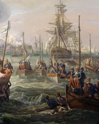 Koninklijke vloot die Lodewijk XVI volgt in Cherbourg op 23 juni