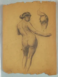Studie van Staande Naakte Figuur