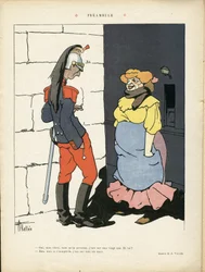Illustratie van Louis Vallet (1856-1940) in Le Rire, 02/03/12 - Preambule - Leger, Prostitutie