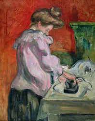 Een vrouw die strijkt