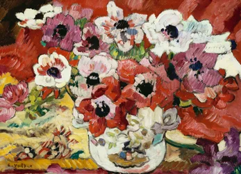 Vaas met anemonen