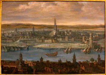 Zicht op Sevilla - Schilderij toegeschreven aan Louis de Caulery (1580-1621), olieverf op doek, begin 17e eeuw - Museum voor Schone Kunsten van Sevilla, Spanje