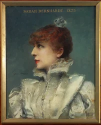 Actrice Sarah Bernhardt ... (schilderij op doek)