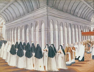 Processie van het Heilig Sacrament in het klooster, uit 