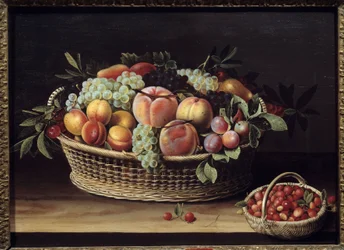 Fruitmand en aardbeienmanden. Schilderij door Louise Moillon (1610-1696) 1635 Toulouse, Musée des Augustins