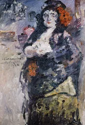 Carmencita Portret van Charlotte Berend-Corinth in Spaanse jurk