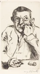 Portret van een Man die Rookt