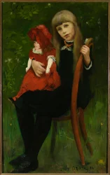 Portret van Anna Schaumburg met een pop