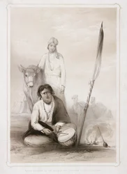 Fakeer toegevoegd aan de suite van de gouverneur-generaal in het kamp, 1844