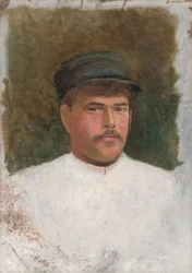 Studie van een man met een bontmuts