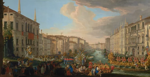 Regatta op het Canal Grande ter ere van Frederik IV, koning van Denemarken