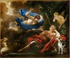 Diana en Endymion (schilderij op doek)