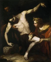 De heilige Sebastiaan verzorgd door de heilige Irene