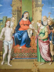 Mystiek huwelijk van Sint-Catharina van Alexandrië met heiligen Sebastiaan en Hiëronymus