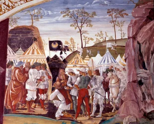 Benoit ontmaskert de sluwheid van Totila, koning van de Goten, om zijn helderziendheid te testen, Riggio de schildknaap en handlanger van Totila komt verslag uitbrengen aan zijn koning over zijn bezoek aan Benoit