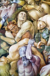 Verdoemden in de hel, uit het Laatste Oordeel fresco cyclus
