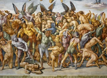 Verdoemden in de hel, uit Laatste Oordeel fresco cyclus