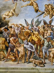 Verdoemden in de hel, uit de frescocyclus van het Laatste Oordeel