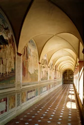 Binnenaanzicht van de Benedictijner Abdij van Monte Oliveto Maggiore in Siena