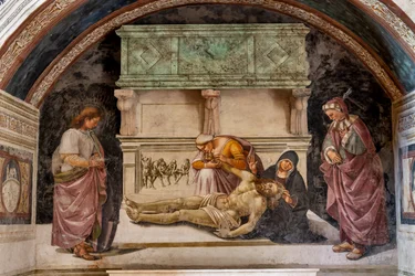 Rouw om de dode Christus tussen de twee heiligen van Orvieto