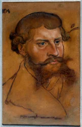 Portret van hertog Ernst IV van Saksen, Prins van de Hervorming Tekening door Lucas Cranach de Oude