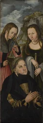 De keurvorst Frederik de Wijze van Saksen (1463-1525) met de heiligen Ursula (links) en Genevieve (rechts)