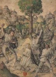 De steniging van St. Stefanus buiten de Gouden Poort van Jeruzalem