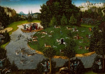 Een hertenjacht met keurvorst Friedrich de Wijze