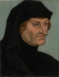 Duits: Bildnis des Rudolph Agricola Portret van Rudolph Agricola of Portret van Johannes Geiler von Kaysersberg