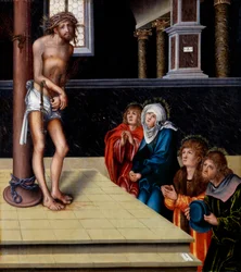 Duits: Christus als Schmerzensmann an der Geißelsäule Christus als man van smarten