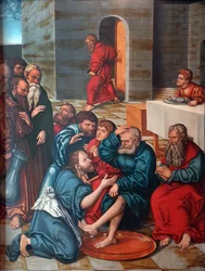 Duits: Die Fußwaschung der Apostel Passiecyclus: Christus wast de voeten van de apostelen