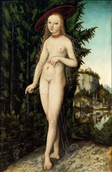 Duits: Staande Venus in een landschap Venus in een landschap