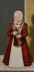 Duits: Bildnis der Prinzessin Marie, Schwester Christians I. Portret van prinses Marie, zus van Christian I.
