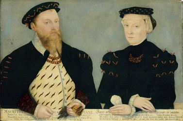 Duits: Keurvorst Moritz van Saksen (1521-1553) en zijn vrouw Agnes (1527-1555) Moritz, Keurvorst van Saksen en zijn vrouw Agnes