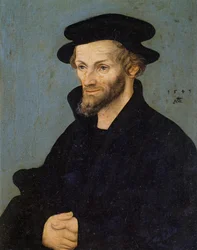 Portret van Philip Melanchthon of Philipp Schwarzerd