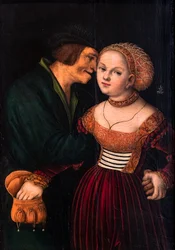 De verliefde oude man of De niet bij elkaar passende geliefden, ca. 1530 (olieverf op hout)