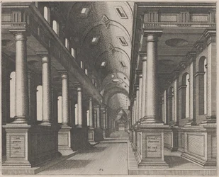 Interieur van een kerk met een tongewelf